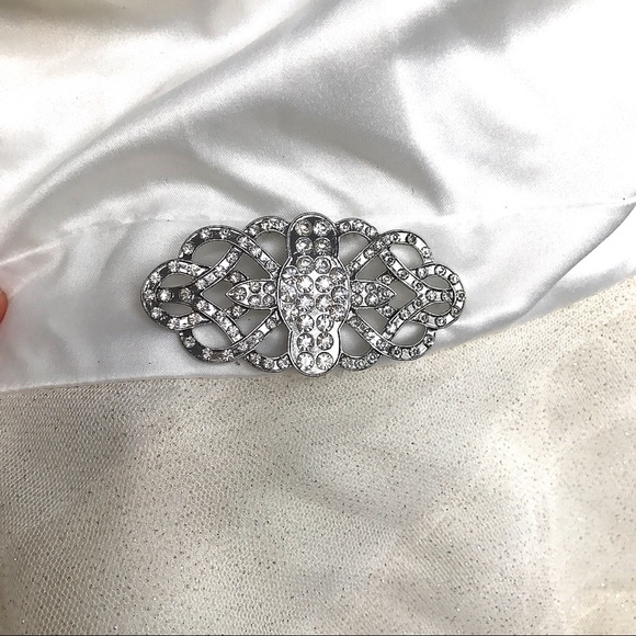 White Cream Prom Dress, SIZE L  - Picture 3 of 8